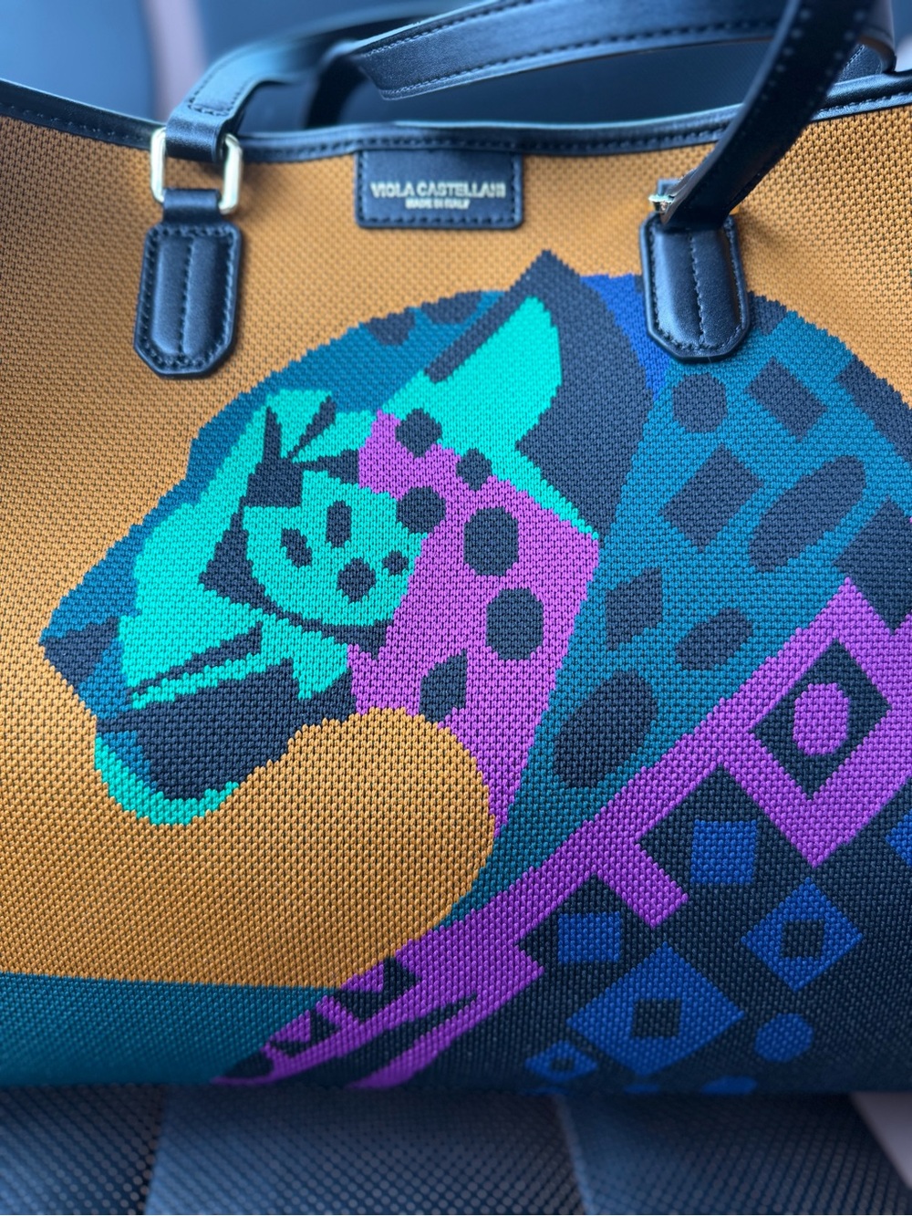 NWT - Viola Castellani - Artistic, Italian Tote Bag - Jaguar